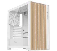 Itek case WOODY - Gaming Tower, ATX, 3x14cm White fan, 2xUSB3, Type-C, Wood Front, Temp Glass Side Panel, White Edition