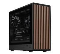 Itek Case WOODY W2B - Gaming Tower- ATX- 4x14cm Ventola nera - 2xUSB3- Type-C- Pannello frontale in legno - Pannello Laterale in Vetro Temperato Dark