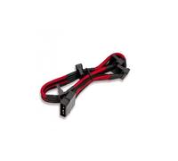 Itek Cavo\Prolunga Sleevato IDE 4Pin a 4xSATA- 300mm- Nero Rosso