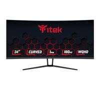 Itek monitor GGC - 34" Curvo, 3440x1440 WQHD UltraWide, Pannello VA da 180Hz, Risposta 1ms, Collegamenti 2xHDMI e 2xDP, Adapt Sync