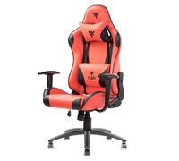 itek Sedia Gaming PLAYCOM PM20 PVC Gaming Chair Doppio Cuscino Schienale Reclinabile Rosso Nero
