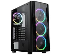 Itek SHAKE EVO - Case PC Gaming Middle Tower ATX, Ventole 4x12cm ARGB, 2 porte USB 2.0, 1 porta USB 3.2, pannello laterale in vetro temperato, Nero