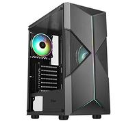 Itek SPACIRC XO - Case PC Gaming Middle Tower ATX, 2 Ventole da 12 cm ARGB in dotazione, 2xUSB3.2 - frontale ABS e traforato, pannello laterale in vetro temperato, nero