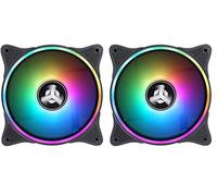 Itek Ventola per Case 120mm ARGB 5V 3Pin Dual Ring - Ventola PC Silenziosa con Illuminazione Addressable RGB, Raffreddamento Case Gaming (Confezione da 2)