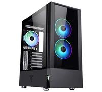 Itek, VERTIBRA Q210 - Case PC Gaming Middle Tower ATX, 3 Ventole da 12cm, Griglia RGB Addressable telecomando Radiofrequenza, 2xUSB3, Side Panel Temp Glass (Laterale in Vetro Temperato), Nero