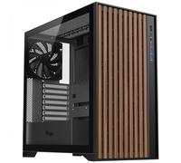 Case WOODY - Gaming Tower, ATX, 3x14cm Black fan, 2xUSB3, Type-C, Wood Front, T