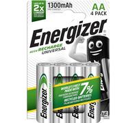 Energizer Batterie Ricaricabili AA, Recharge Universal, Confezione da 4, Argento