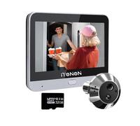 iTenen DA2 Audio Bidirezionale,Spioncino Digitale a Batteria 3.0MP con MicroSD da 32GB,Video Spioncino Senza Fili con Schermo a Colori da 4,3", Telecamera porta,140 °Angolo,Rilevamento Movimento PIR