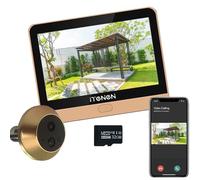 iTenen PDG1 Spioncino Digitale a Batteria WiFi 3.0MP con MicroSD da 32GB,Video Spioncino Senza Fili con Schermo a Colori da 4,3",Telecamera porta,5000 mAh,Audio a Senso Unico,Rilevamento Movimento PIR
