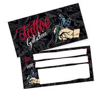 itenga - Cartolina regalo con motivo tatuaggio, 21,0 x 10,5 cm, cartolina da compilare