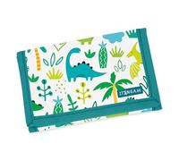 itenga Portafoglio per bambini - Portafoglio e tasca sul petto - con chiusura in velcro, cordoncino, scomparto per banconote e monete, finestra per ragazze e ragazzi, Motivo dinosauri, 13x9,5cm
