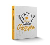 Itenga Quaderno per Ricette A5 Con Motivo Laminato - Raccoglitore a 2 Anelli, Giallo e Grigio