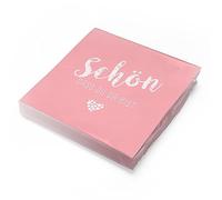 itenga Tovaglioli "Schön dass du da bist" 30 x 30 cm 3 strati 20 pezzi per comunione, cresima, matrimonio, battesimo e altre feste (rosa)