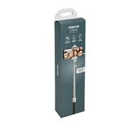 ITENSE - Asta per selfie cablato - Lunghezza: 0,7 m - Colore: bianco e nero - Lunghezza asta estensibile da 15 a 70 cm - Regolabile fino a 8 cm - Cavo jack da 3,5 mm integrato - con cinturino da polso