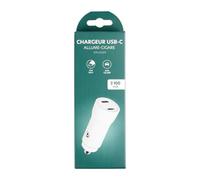 ITENSE - Caricatore accendisigari USB-C - Caricabatterie per cellulare - 12 V - 2 porte USB-C - 2 porte USB-C - 2 ingressi USB-C - Colore: Bianco - Ideale per ricaricare i tuoi dispositivi -