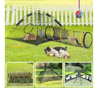 ITENT Tenda per gatti per interni ed esterni (esterni, tunnel e casetta dei giochi) Box per gatti XL portatile tunnel per gatti tende da gioco per gatti, conigli e piccoli animali