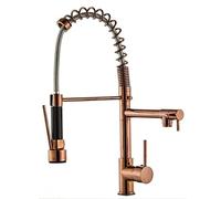 ITETONE Rubinetto Lavello Cucina 3 Vie con Doccetta Estraibile Girevole 360° Doppio Beccuccio Rubinetto Lavello Commerciale Maniglia Singola Rubinetto Molla Acciaio Inossidabile Rubinetto Estraibile