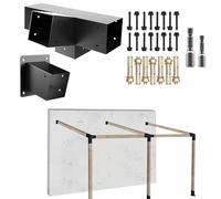 ITeVe.GD Kit di staffe per pergola a tetto inclinato a 15°, staffa angolare a 4 vie ad angolo retto con base per montaggio a parete per 4 x 4 (attuale: 8,9 x 8,9 cm) legname per pergolati, gazebo,