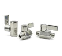 ITFOWIYD 304 Mini Ball Valve Sanitary Grade 1/8 1/4 3/8 1/2 3/4 Thread Stainless Steel Handle Self Made Water Oleic Acid(BSP-Female TO Female,3/8 inch)