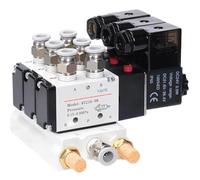 ITFOWIYD 4V210-08 Elettrovalvole for stazioni collettore 11-20 Combinazioni DC12V 24V AC220V con raccordi Elettrovalvole a 5 Porte e 2 Posizioni(AC220V 4mm Fitting,16 Stations)