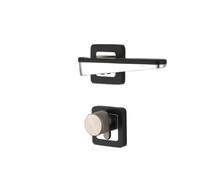 ITFOWIYD Serratura for Porta Interna della Camera da Letto, Maniglia Meccanica for Porta in Legno, Lega di Zinco, Serratura Magnetica silenziosa cromata Lucida(A Black Chrome Large 58 Magnet)