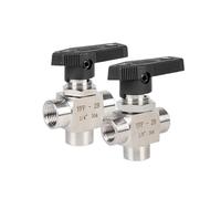 ITFOWIYD Valvola a Sfera a 3 Vie da Pannello ad Alta Pressione Tipo L 1/8" 1/4" 3/8" 1/2" 3/4" Valvola a Sfera a Tre Vie con Filettatura Femmina in Acciaio Inossidabile(DN20)