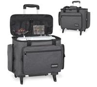 ITHWIU Custodia per macchina da cucire con ruote, trolley universale con tracolla e tasche multiple, compatibile con la maggior parte delle Singer, Brother, Janome, grigio
