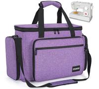 ITHWIU Custodia per macchina da cucire con tasche multiple laterali con cerniera per accessori, borsa universale compatibile con la maggior parte delle Singer, Brother, Janome, viola