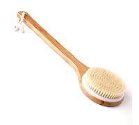 Ithyes Spazzola per il corpo Spazzolatura a secco Scrubber per La Schiena Doccia Spazzola per Bagno Legno di Bambù Manico Lungo Setole Naturali Massaggio Esfoliante Migliora la Circolazione Sanguigna
