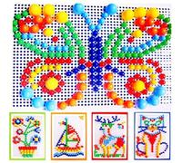 Itian 296 Pezzi Fungo del Chiodo Puzzle Pegboard con 6 Colori per i Bambini i Giocattoli in Anticipo Educativi