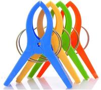 Itian 4 Pezzi Bucato Clip per Telo da Spiaggia,Mollette in Plastica Grandi Multicolore,Clip di Vestiti Antivento Pioli Supporti per Telo Mare, Trapunta, la Conservazione degli Alimenti, la Lavanderia