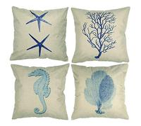 Itian 4 Pezzi Mare Animale Tiro Cuscino Caso Cuscino Divano Letto Home Decor, 45 x 45cm