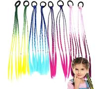 Itian 8 Pezzi Ragazze Con Colori Sfumati Con Fascia,Extension Capelli per Bambine Decorazioni per Capelli Per Ragazze Extension per Accessori per Feste per Cosplay