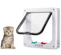 Itian Gattaiola Porta Portina per Gatti Cani, Entrata e Uscita Controllabile, Materiale ABS (Bianco)