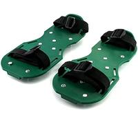 Itian Prato Aeratore Scarpe con Fibbie in Metallo, Spiked Sandals Fibbie in Metallo e 3 Cinghie per Aerare Il Vostro Prato o Cortile (Verde)