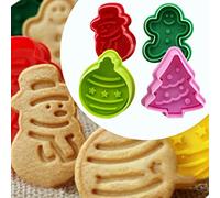Itian Set di 4 Stampi per Biscotti Formina per Biscotti di Natale, Cookie Cutter in Plastica