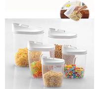 Itian Set di 5 pezzi Conservazione degli alimenti Contenitori di Blocco in Plastica Acrilica, Ideale per Zucchero, Tè, Caffè, Riso, Pasta con Airtight Coperchi
