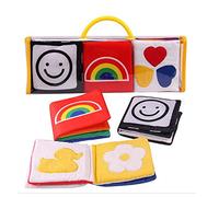 Itian Set di Libri di Stoffa Composto da 3 Pezzi per Lo Sviluppo Intellettivo del Bambino - Libri Stampati su Morbida Stoffa Destinati all'attività di Apprendimento dei Bambini in età Prescolare