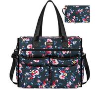 ITIEZY Borsa shopper da donna, grande, impermeabile, con 18 tasche, 16 pollici, borsa da lavoro da donna con chiusura lampo, per università, ufficio, lavoro, viaggi, 04 blu., L