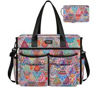 ITIEZY Borsa shopper da donna, grande, impermeabile, con 18 tasche, 16 pollici, borsa da lavoro da donna con chiusura lampo, per università, ufficio, lavoro, viaggi, 01 colorato, L