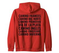 Itinerario del Camino de Santiago Francese Nord Primitivo Felpa con Cappuccio