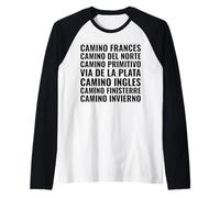 Itinerario del Camino de Santiago Francese Nord Primitivo Maglia con Maniche Raglan