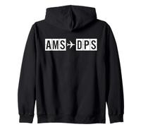 Itinerario di Volo Ams DPS da Amsterdam a Bali Air Codes Felpa con Cappuccio