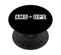 Itinerario di volo AMS DPS da Amsterdam a Bali Air Codes PopSockets PopGrip Adesivo