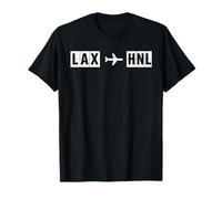Itinerario di Volo da LAX per HNL Hawaii California Maglietta