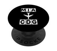 Itinerario di volo da MIA a CDG Codici Miami Paris PopSockets PopGrip Adesivo