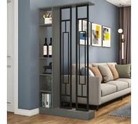 ITITI 1 Set Elegante divisorio Minimalista e libreria - for Ufficio Domestico e Ingresso, scaffale portaoggetti Regolabile(Gray+Black 31.4x9.4x78.7in)
