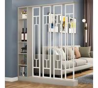 ITITI 1 Set Elegante divisorio Minimalista e libreria - for Ufficio Domestico e Ingresso, scaffale portaoggetti Regolabile(Khaki+White 55.1x9.4x78.7in)