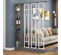 ITITI 1 Set Elegante divisorio Minimalista e libreria - for Ufficio Domestico e Ingresso, scaffale portaoggetti Regolabile(Gray+White 39.3x9.4x78.7in)