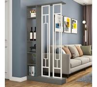 ITITI 1 Set Elegante divisorio Minimalista e libreria - for Ufficio Domestico e Ingresso, scaffale portaoggetti Regolabile(Gray+White 31.4x9.4x78.7in)
